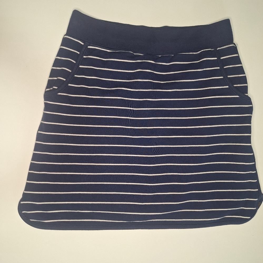 Active USA Navy and White Striped Pencil Skirt